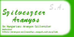 szilveszter aranyos business card